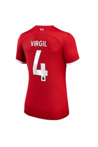 Fotbalové Dres Liverpool Virgil van Dijk #4 Dámské Domácí Oblečení 2023-24 Krátký Rukáv